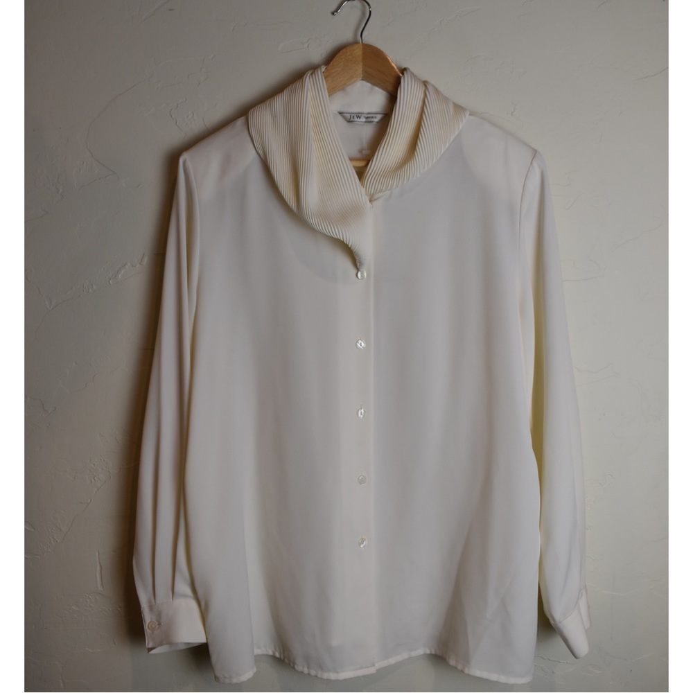 Cream Blouse Cowl Style Vintage